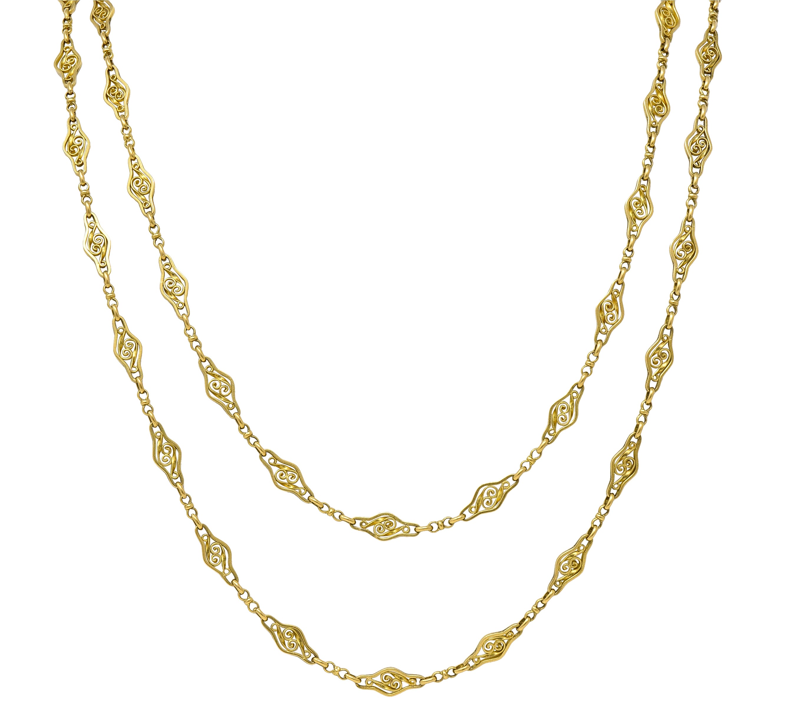 LAELIUS Antiques – Victorian 18k Long Chain Necklace