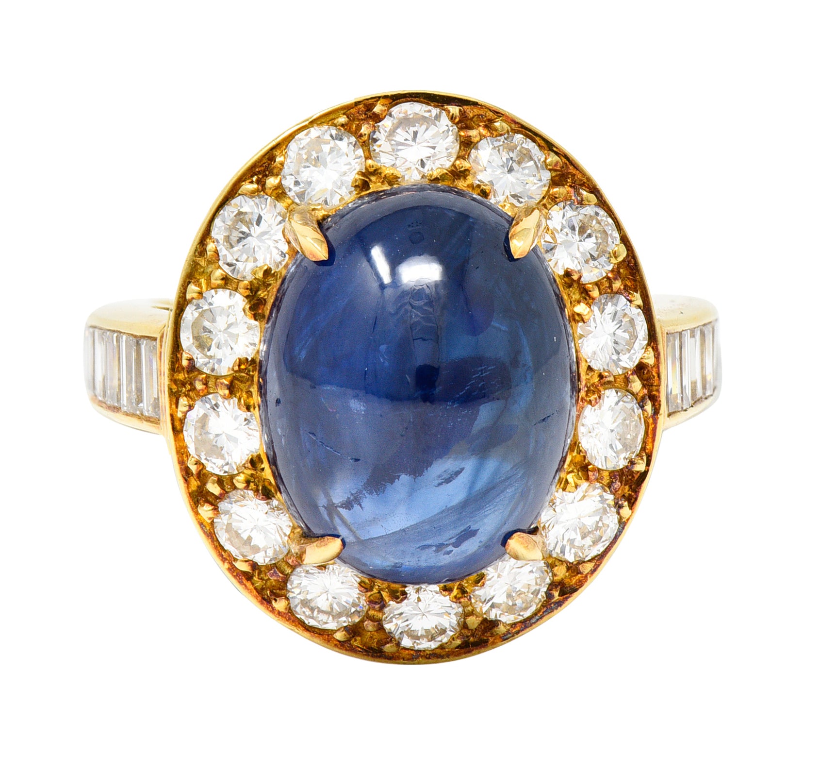 Van Cleef & Arpels 1980's 3.86 CTW Sapphire Cabochon Diamond 18