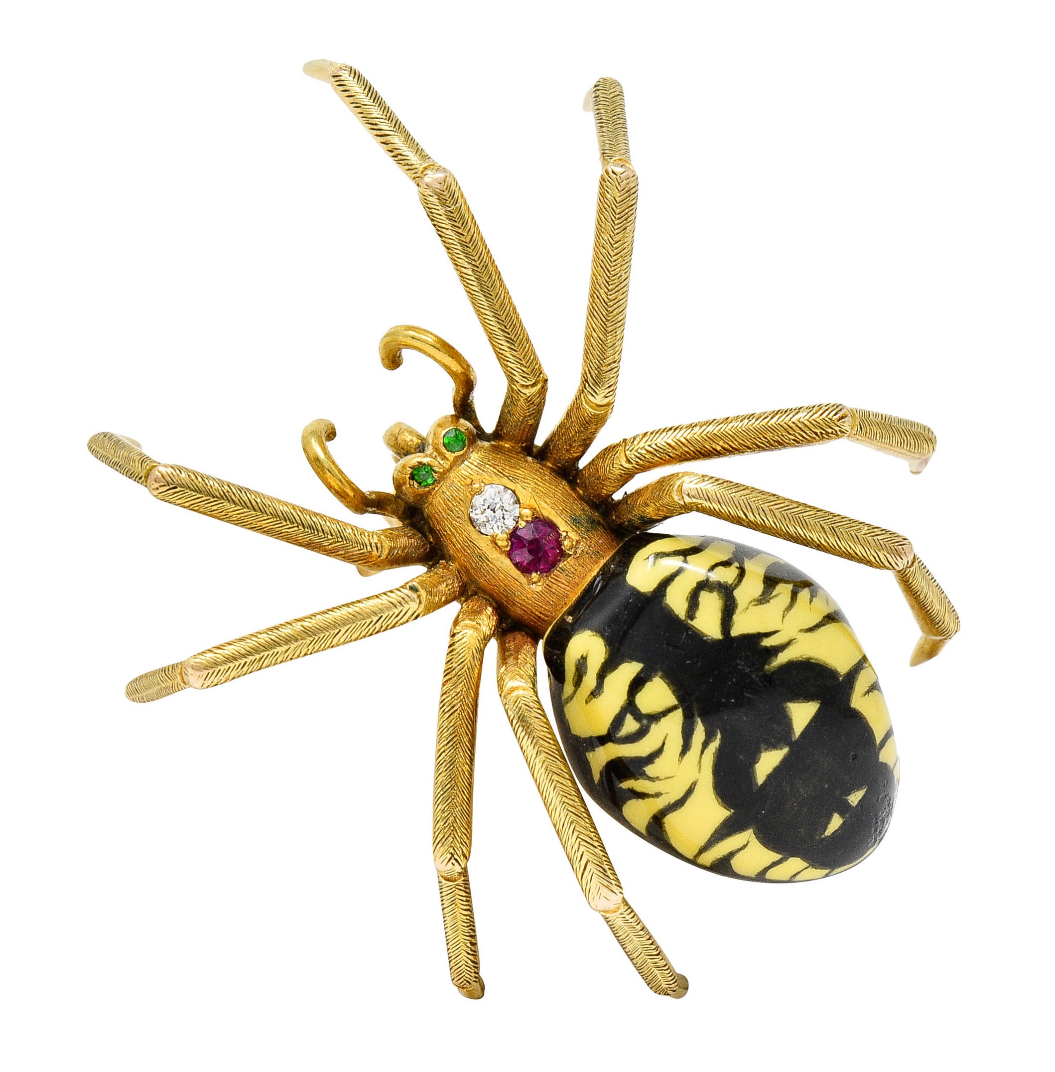 Gemcrafts India 14K Gold Spider Brooch
