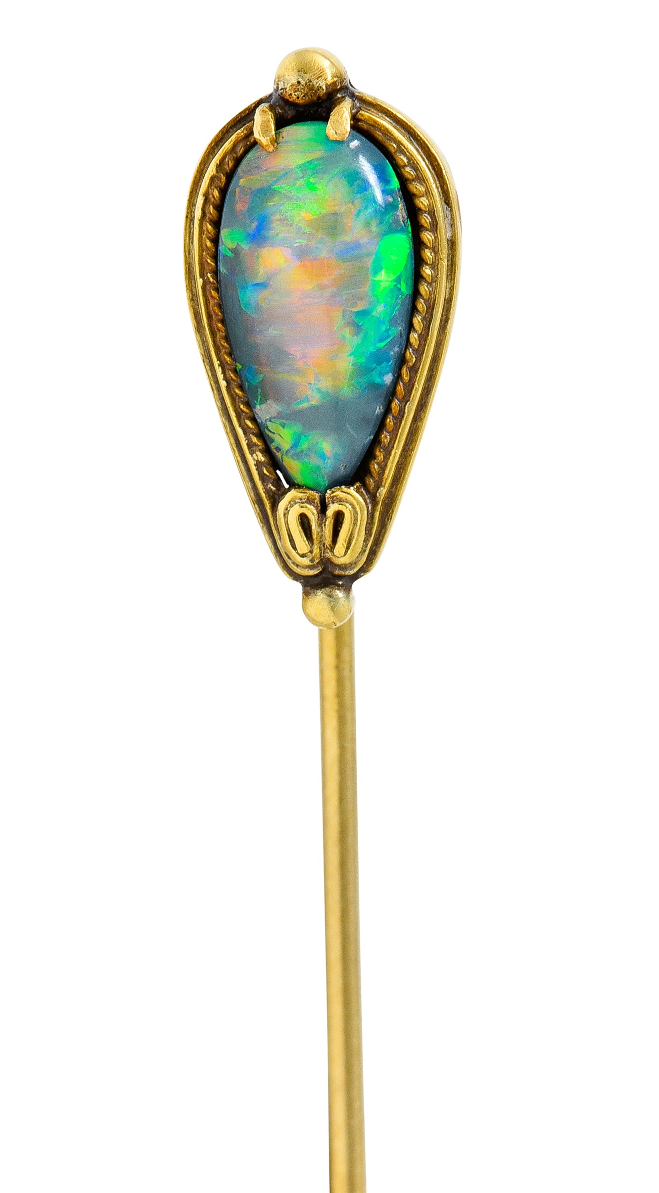 Louis Comfort Tiffany Art Nouveau Black Opal Diamond and Enamel