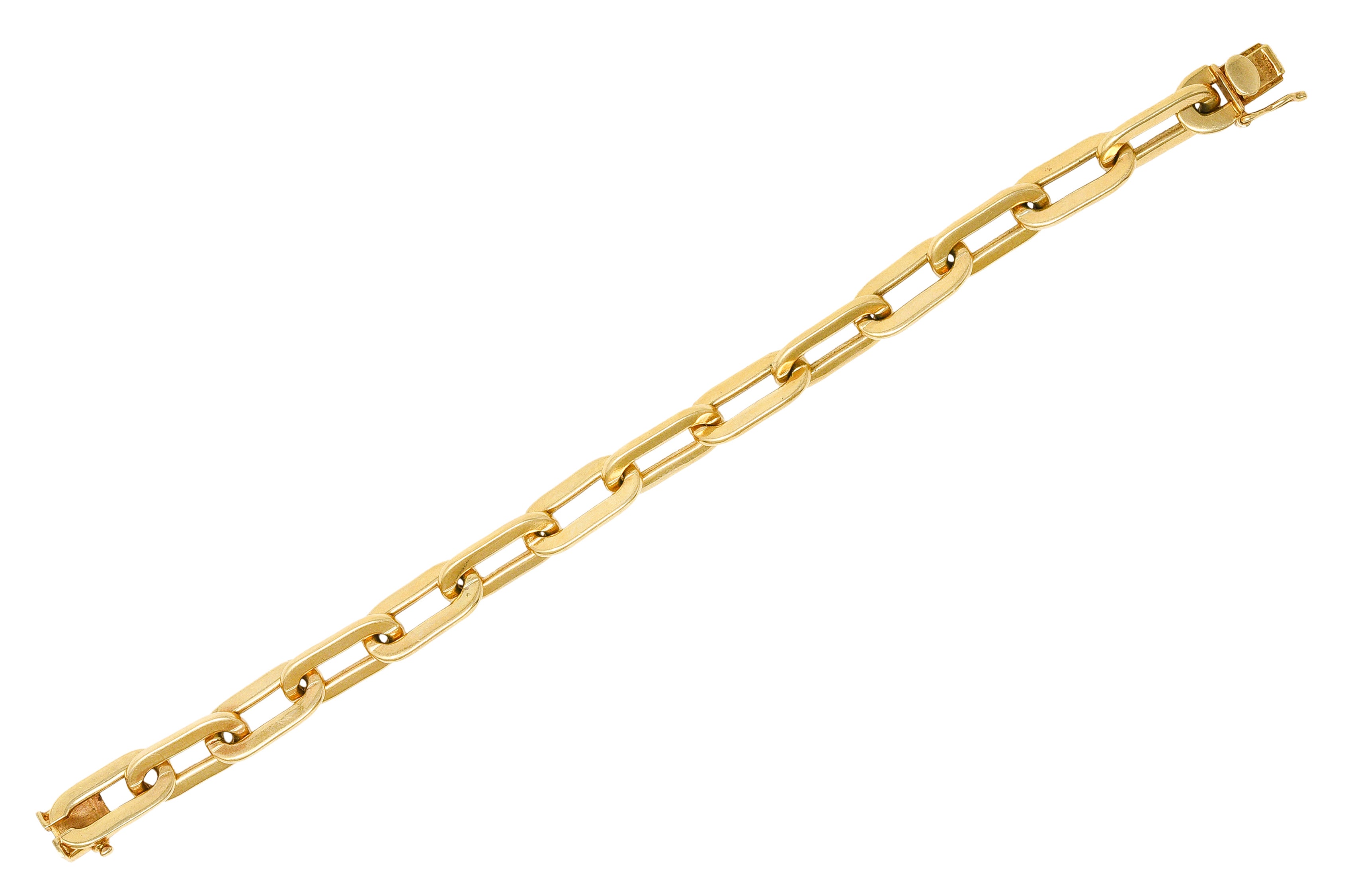 Tiffany & Co. 1960's 14 Karat Yellow Gold Paperclip Chain Vintage Link  Bracelet