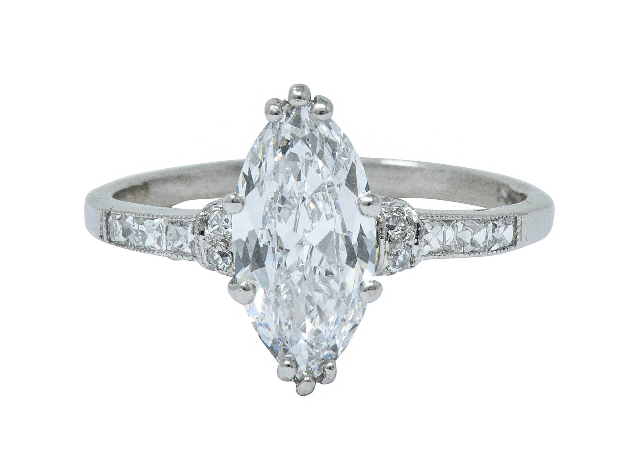 Tiffany & Co Platinum Diamond MARQUISE Engagement Ring 2.11 ct