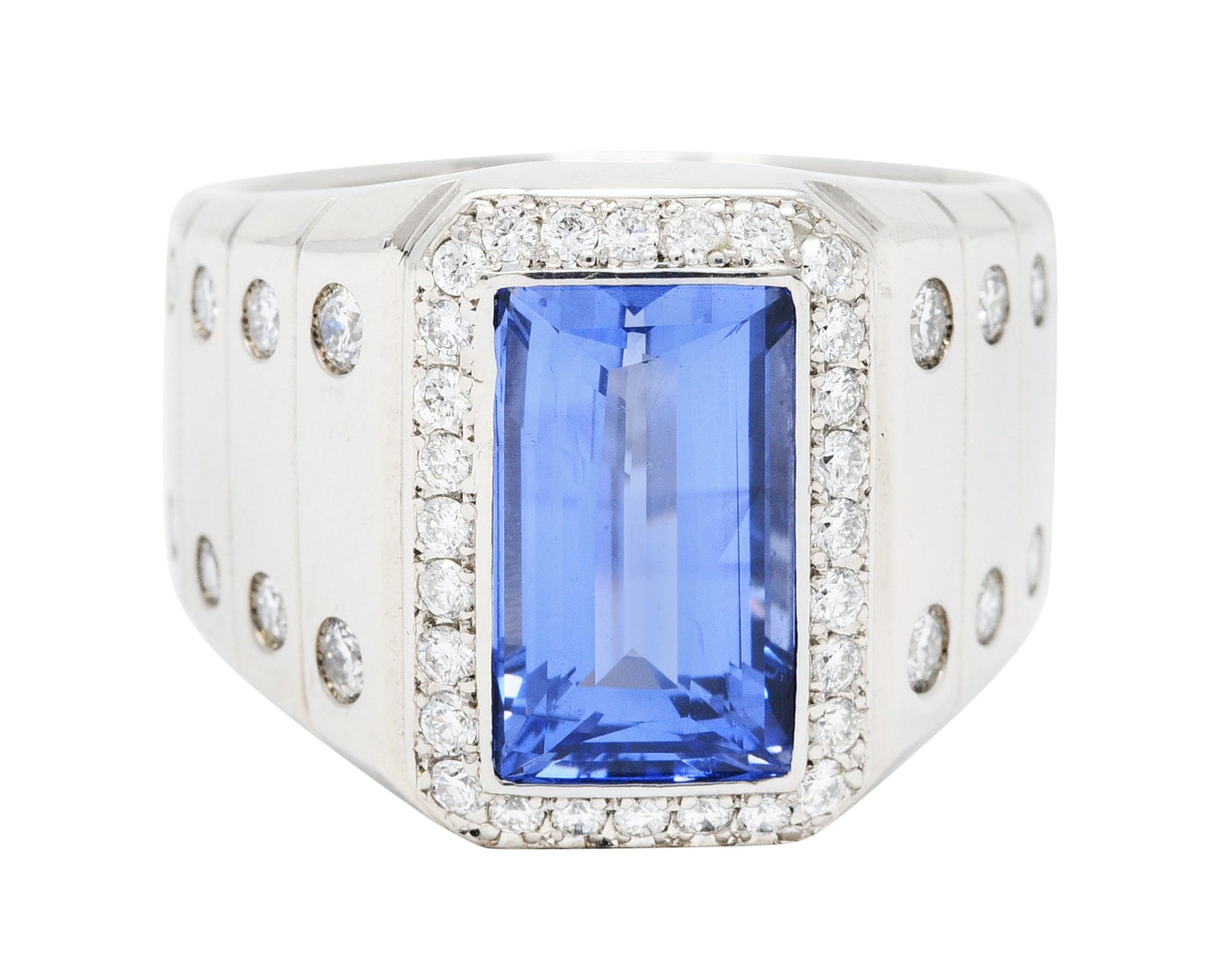 Modern 7.32 CTW Sapphire Diamond Platinum Men's Ring | Wilson's