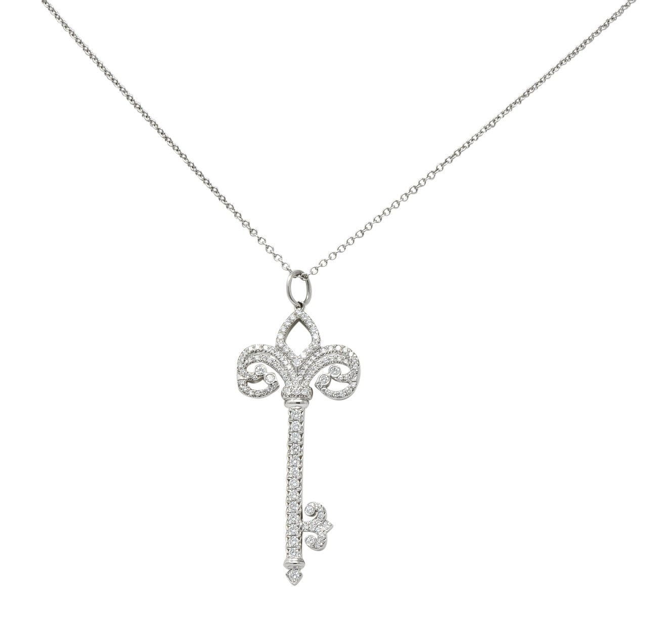 Replica Tiffany Keys Fleur De Lis Key Pendant Women'S Full Diamond