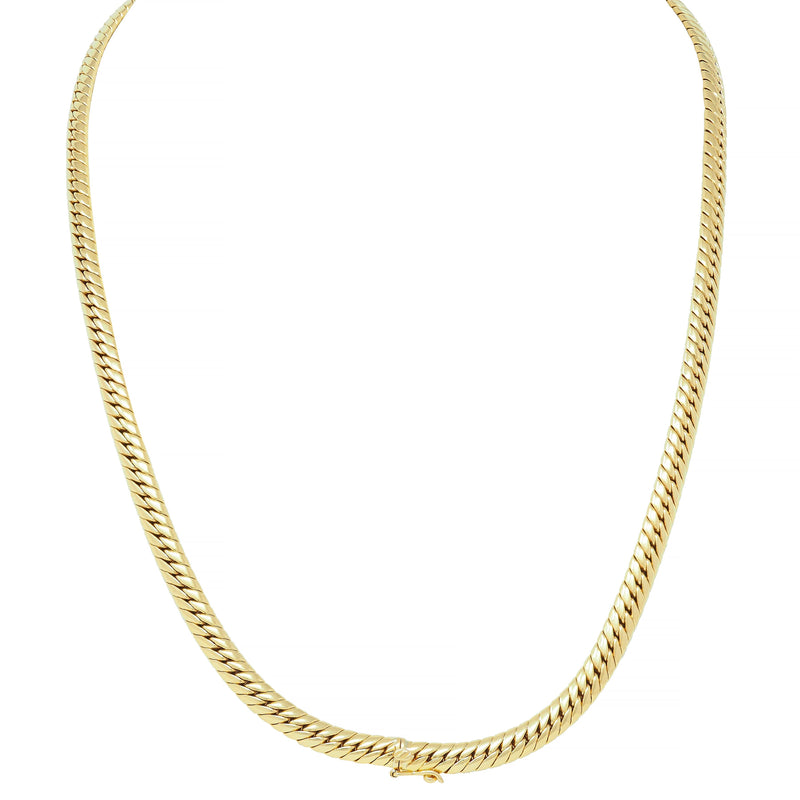 Van Cleef & Arpels 1980's 18 Karat Yellow Gold Vintage Snake Chain Necklace