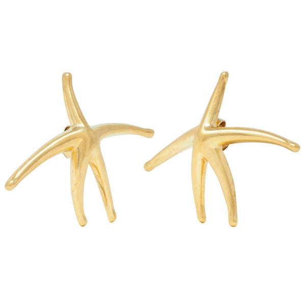 Elsa Peretti Tiffany & Co. 18 Karat Yellow Gold Vintage Starfish Earrings