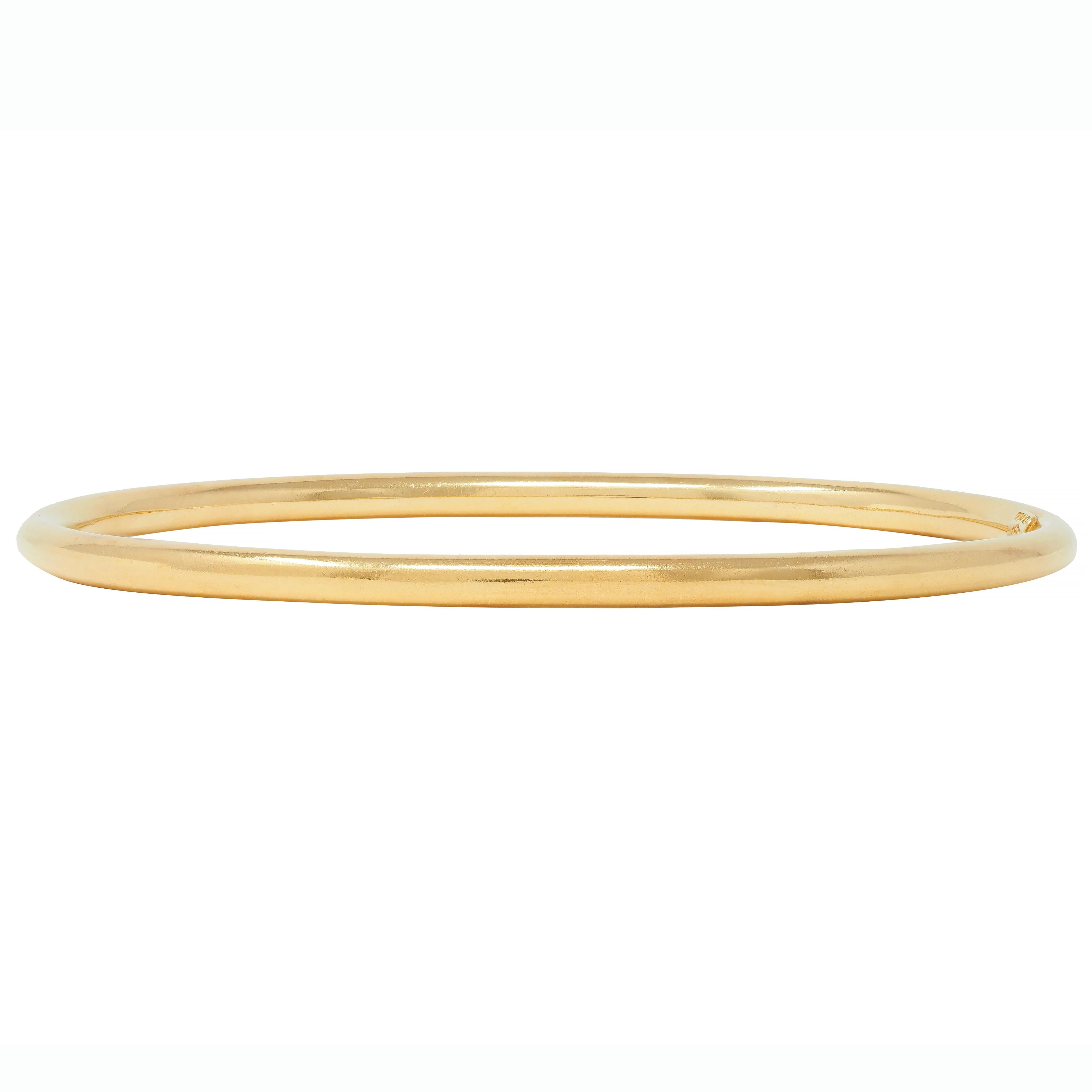 Tiffany & Co. 1990's 18 Karat Yellow Gold Vintage Oval Bangle Bracelet