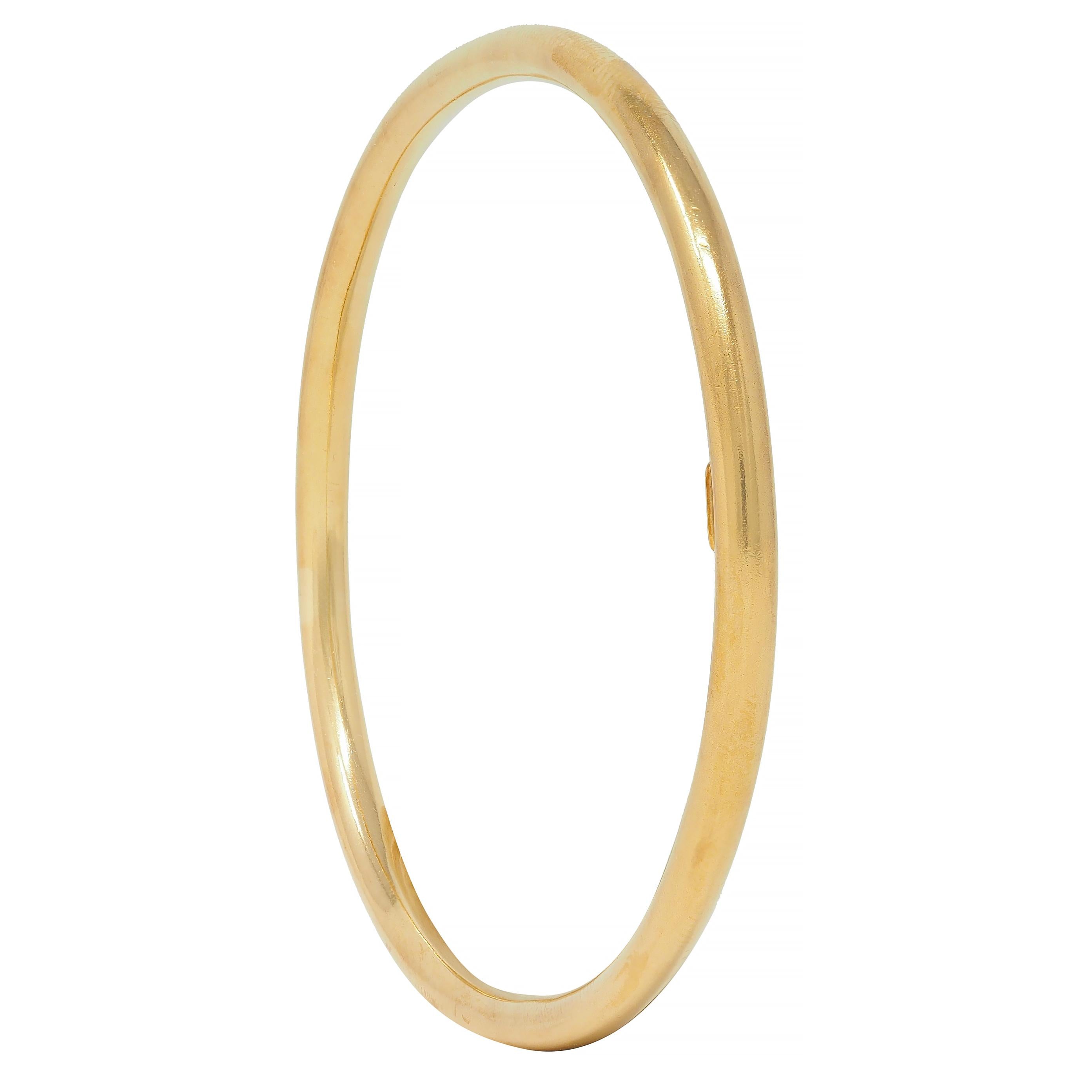 Tiffany & Co. 1990's 18 Karat Yellow Gold Vintage Oval Bangle Bracelet