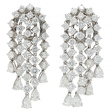 Capri 9.56 CTW Diamond 18 Karat White Gold Vintage Waterfall Fringe Earrings