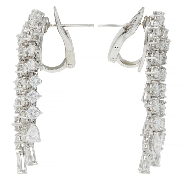 Capri 9.56 CTW Diamond 18 Karat White Gold Vintage Waterfall Fringe Earrings
