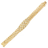 Van Cleef & Arpels French 3.80 CTW Diamond 18 Karat Gold Vintage Woven Bracelet