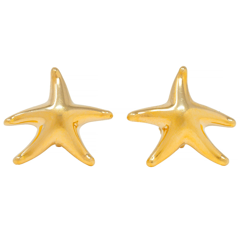 Elsa Peretti Tiffany & Co. 1990's 18 Karat Gold Vintage Starfish Stud Earrings