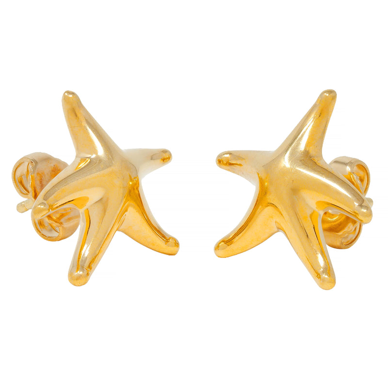 Elsa Peretti Tiffany & Co. 1990's 18 Karat Gold Vintage Starfish Stud Earrings