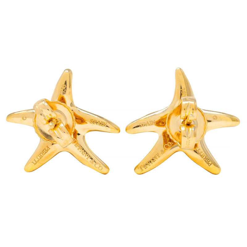 Elsa Peretti Tiffany & Co. 1990's 18 Karat Gold Vintage Starfish Stud Earrings