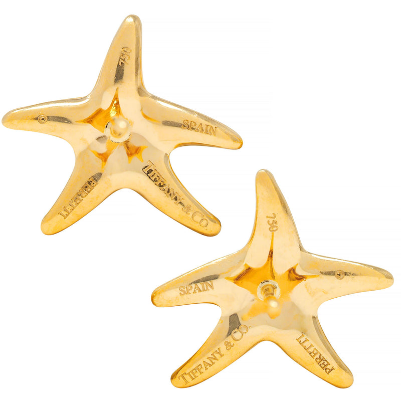 Elsa Peretti Tiffany & Co. 1990's 18 Karat Gold Vintage Starfish Stud Earrings