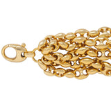 Gucci 1990's 18 Karat Yellow Gold Multi-Strand Mariner Link Horsebit Bracelet