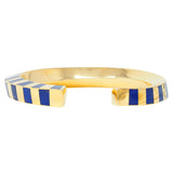 Tiffany & Co. 1980's Lapis Lazuli 18 Karat Yellow Gold Vintage Cuff Bracelet