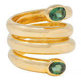 Cartier 1970's Green Tourmaline 18 Karat Yellow Gold Vintage Wrap Ring