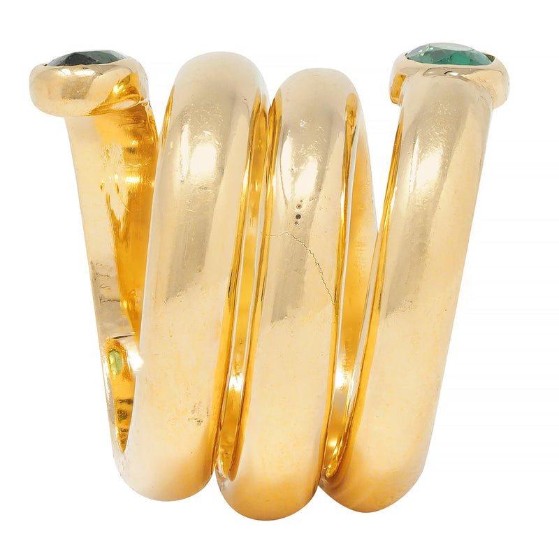 Cartier 1970's Green Tourmaline 18 Karat Yellow Gold Vintage Wrap Ring