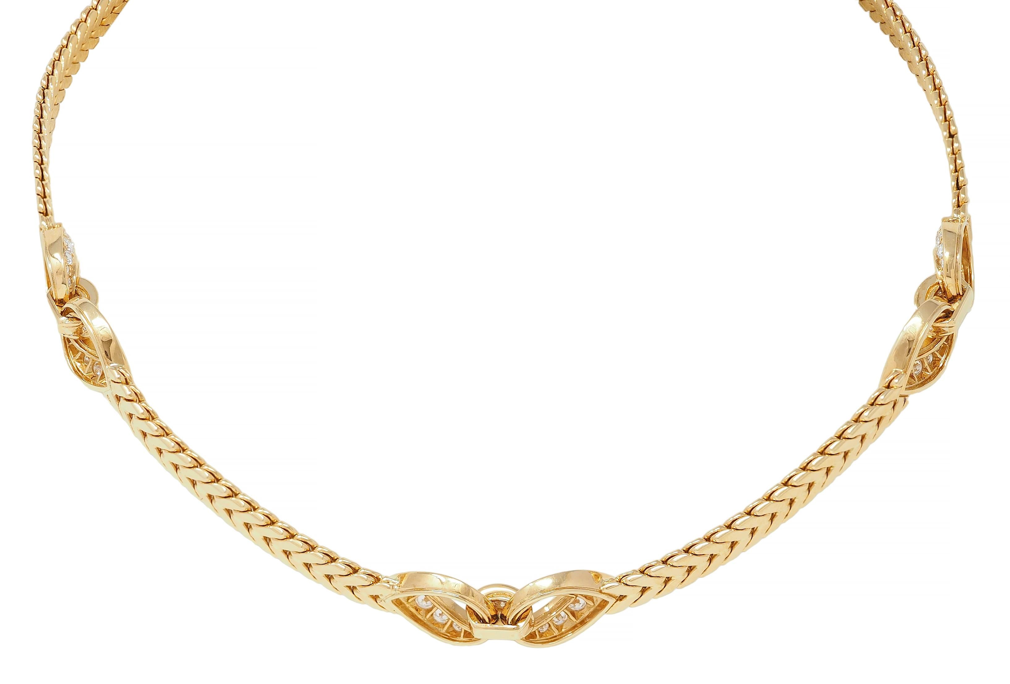 Cartier Paris Georges L'Enfant 3.45 CTW Diamond 18K Gold Agrafe Collar Necklace