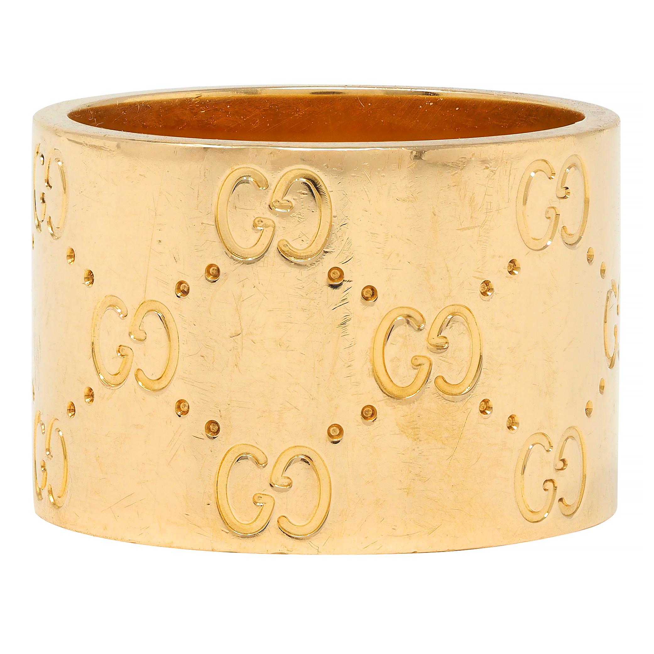 Gucci Contemporary 18 Karat Yellow Gold Icon Wide Band Ring