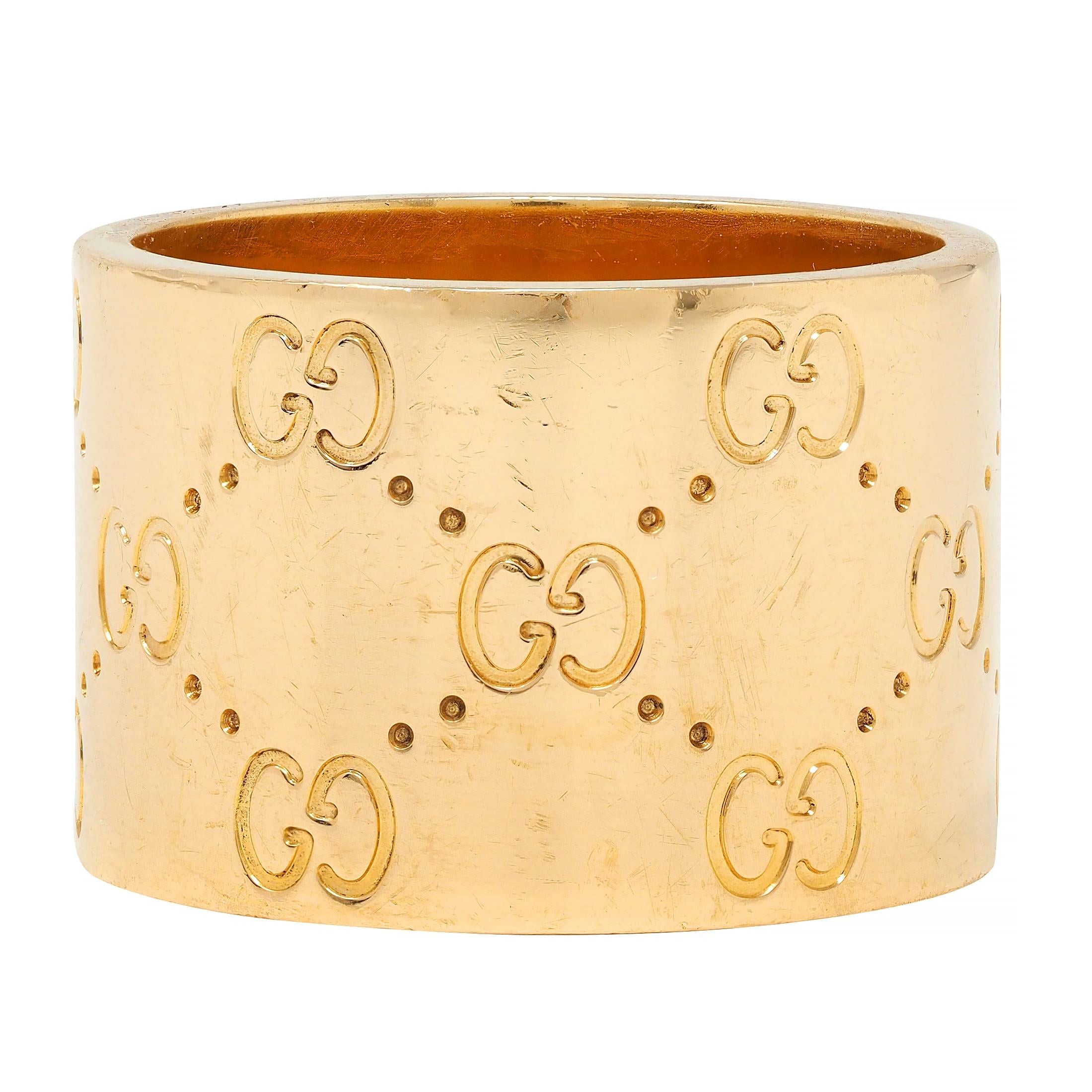 Gucci Contemporary 18 Karat Yellow Gold Icon Wide Band Ring