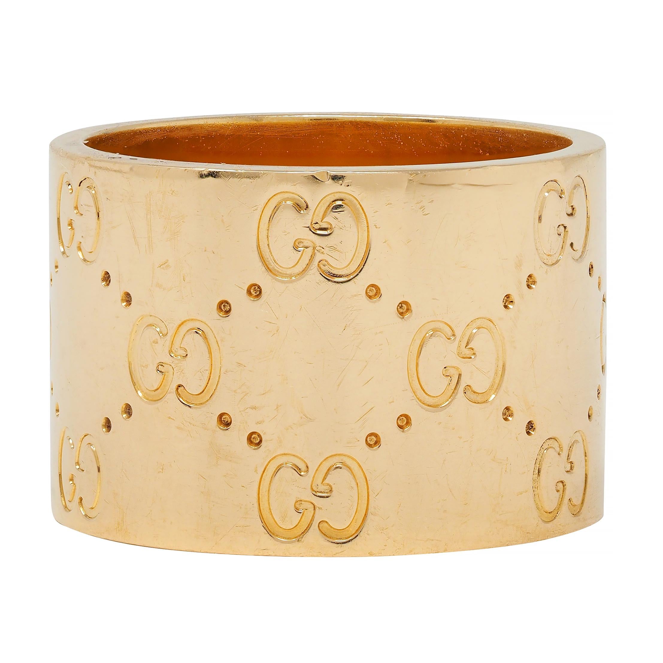 Gucci Contemporary 18 Karat Yellow Gold Icon Wide Band Ring