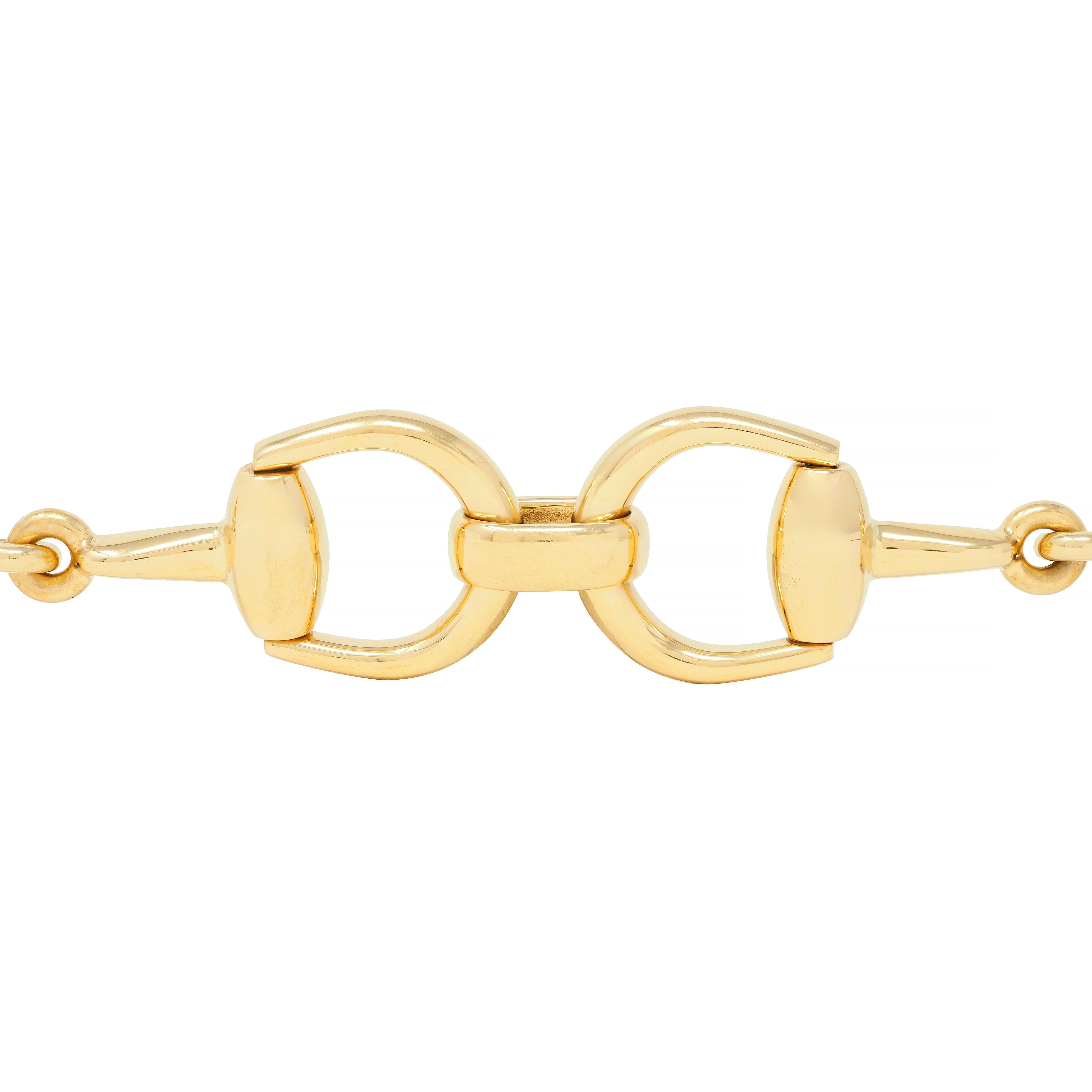 Gucci 18 Karat Yellow Gold Vintage Horsebit Link Bracelet