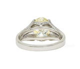 Contemporary 2.41 CTW Fancy Yellow Diamond Platinum Engagement Ring GIA