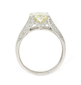 Contemporary 2.41 CTW Fancy Yellow Diamond Platinum Engagement Ring GIA