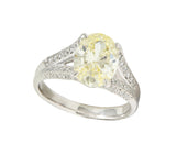 Contemporary 2.41 CTW Fancy Yellow Diamond Platinum Engagement Ring GIA