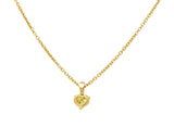 Cartier French 2.33 CTW Fancy Intense Yellow Heart Cut Diamond 18 Gold Necklace