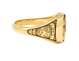 1979 14 Karat Yellow Gold Vintage Harvard Signet Class Unisex Ring