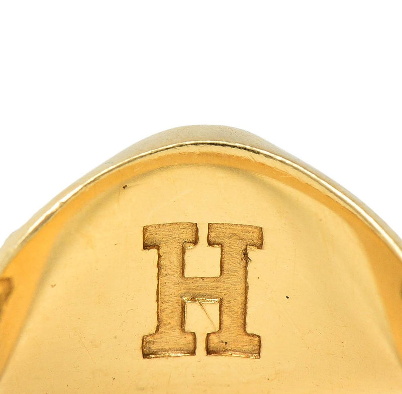 1979 14 Karat Yellow Gold Vintage Harvard Signet Class Unisex Ring