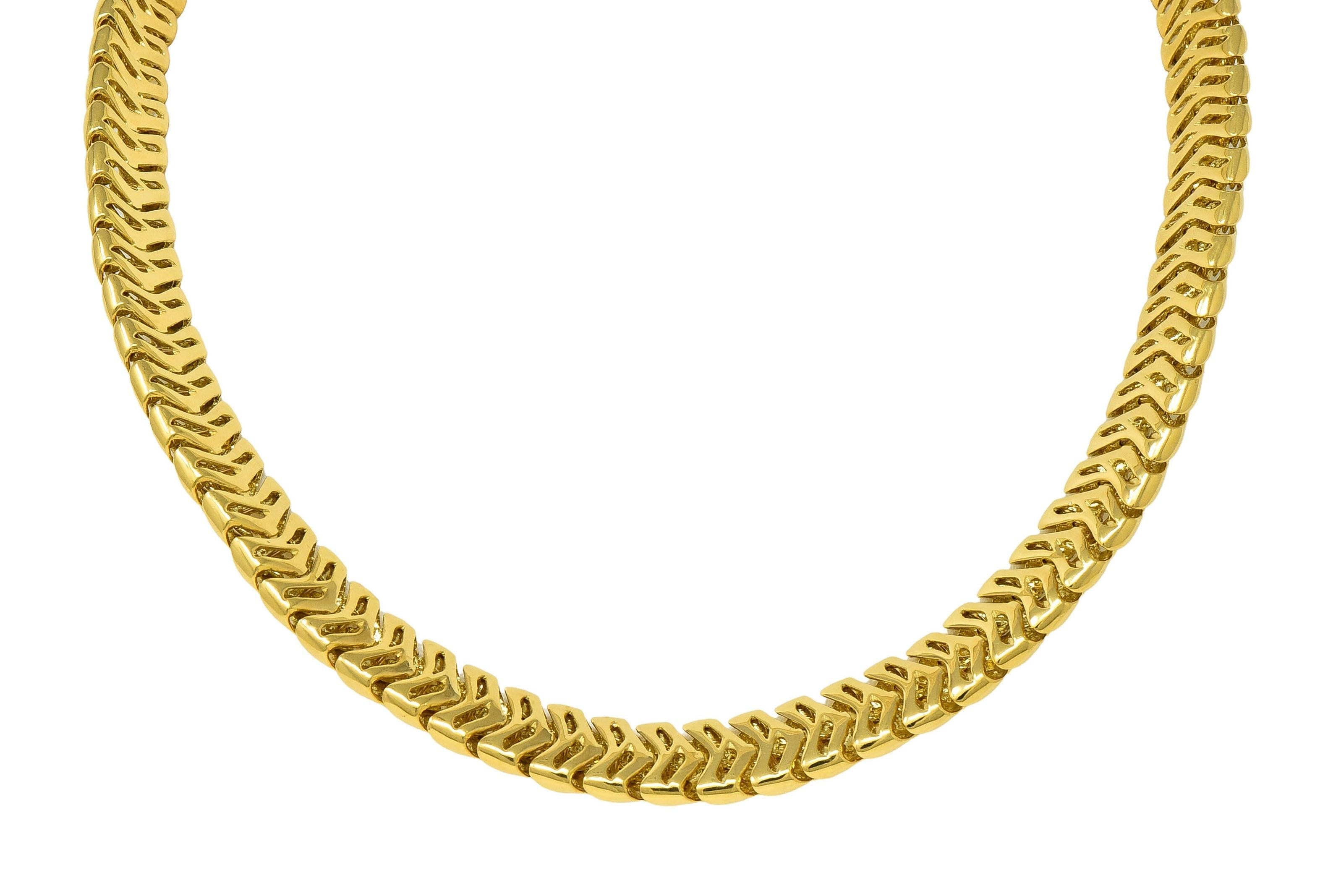 Tiffany & Co. 1995 18 Karat Yellow Gold Vintage Woven Vannerie Collar Necklace