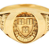 1979 14 Karat Yellow Gold Vintage Harvard Signet Class Unisex Ring