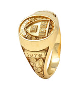 1979 14 Karat Yellow Gold Vintage Harvard Signet Class Unisex Ring