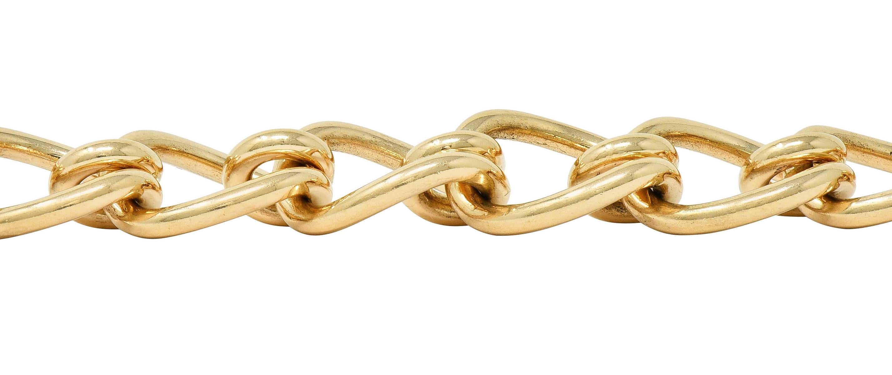 Tiffany & Co. 1970's 14 Karat Yellow Gold Vintage Mousetrap Link Bracelet