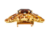 Cartier Paris 1950's 24.66 CTW Citrine Diamond Platinum 18K Gold Vintage Brooch