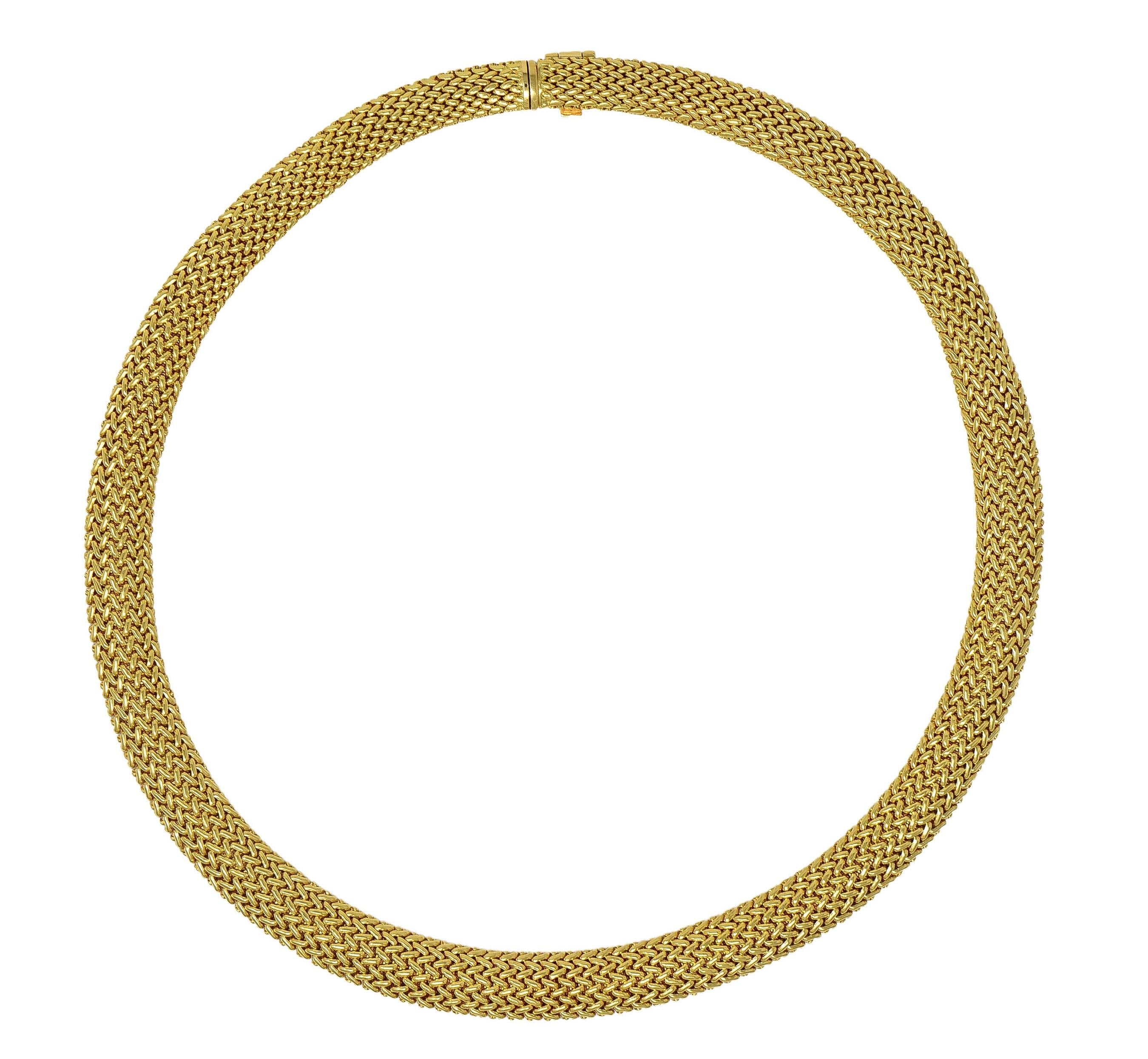 Tiffany & Co. 2000's 18 Karat Yellow Gold Vintage Somerset Woven Collar Necklace