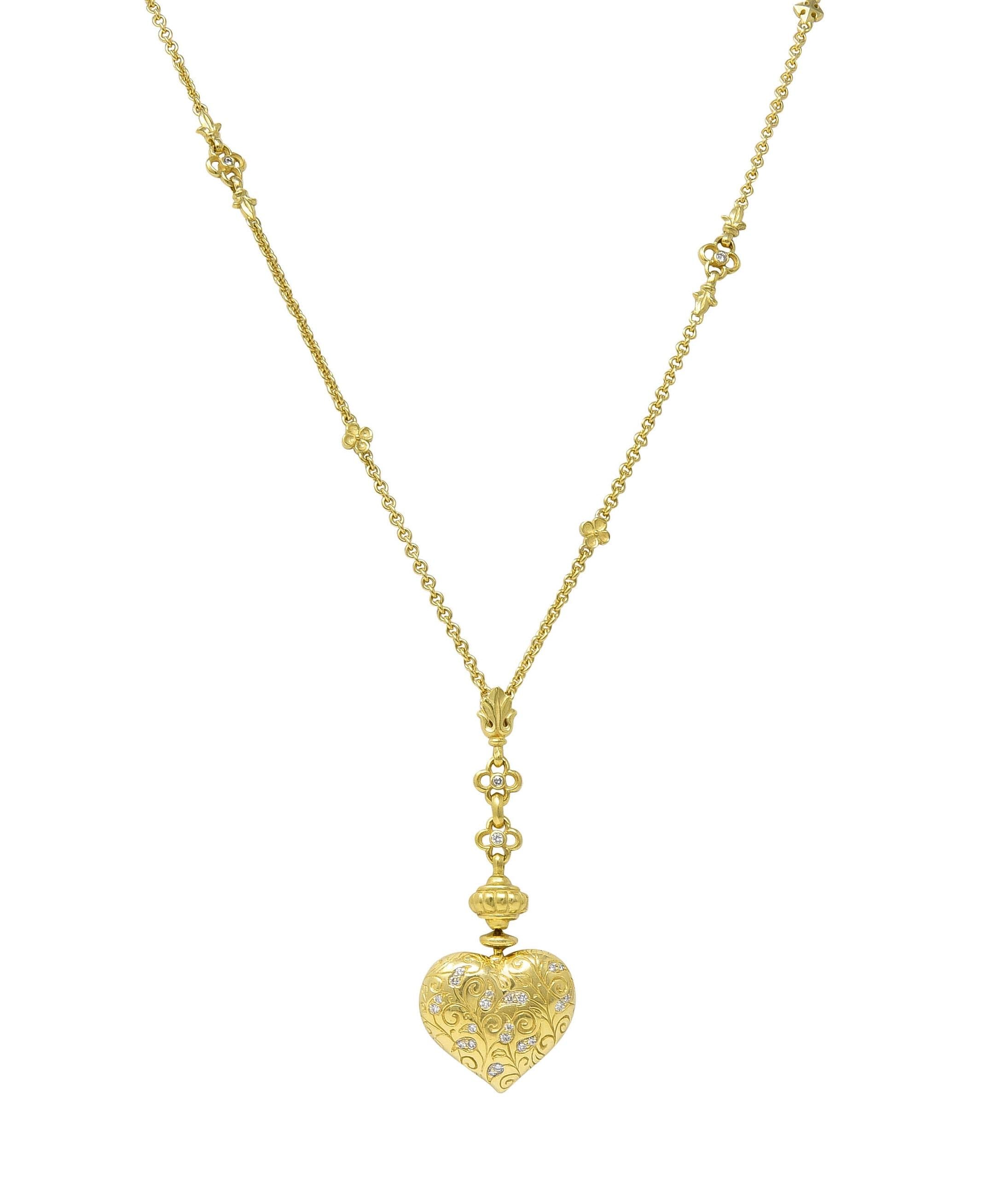 SeidenGang 1990 1.15 CTW Diamond 18K Gold Interchangeable Heart Pendant Necklace