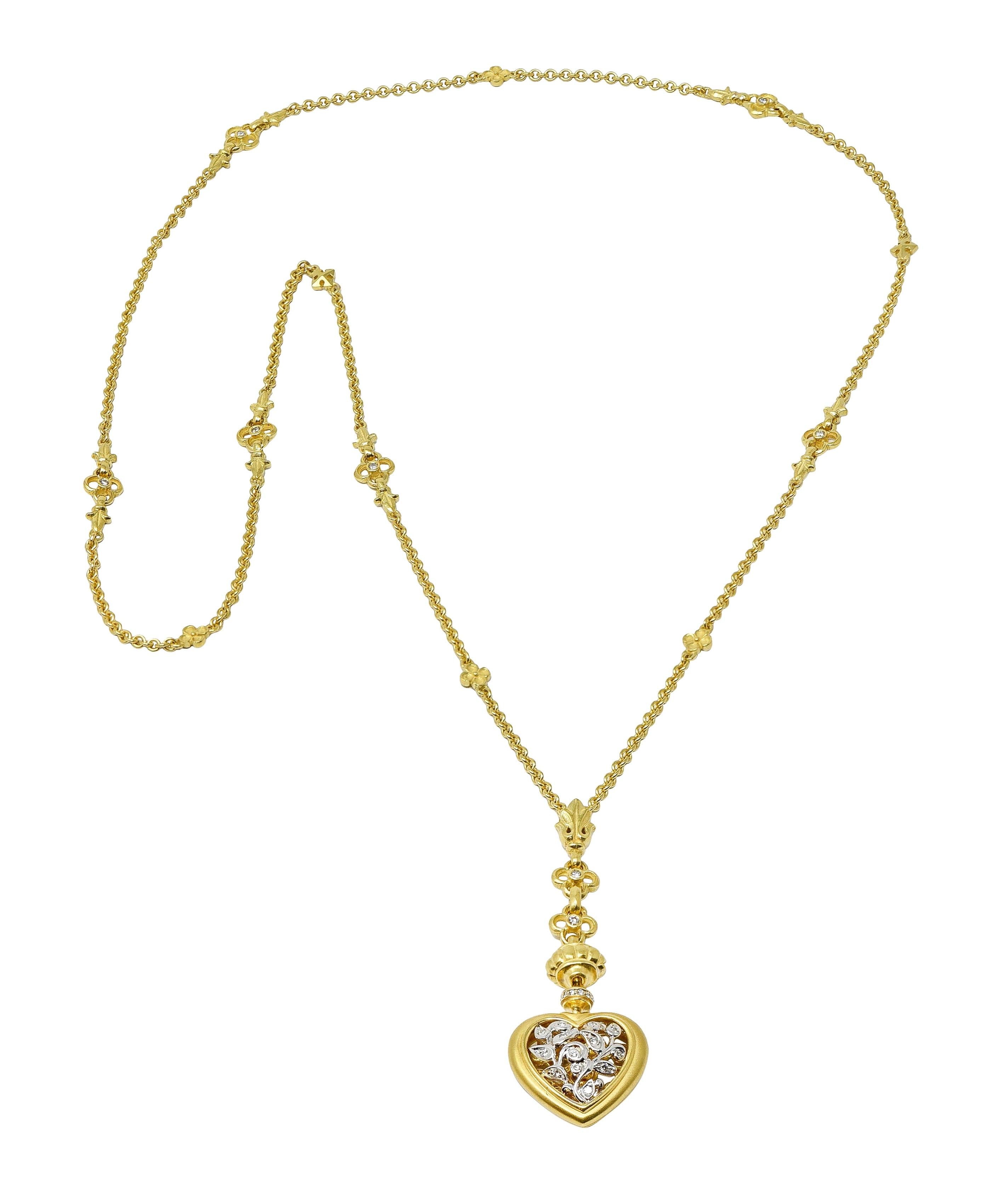 SeidenGang 1990 1.15 CTW Diamond 18K Gold Interchangeable Heart Pendant Necklace