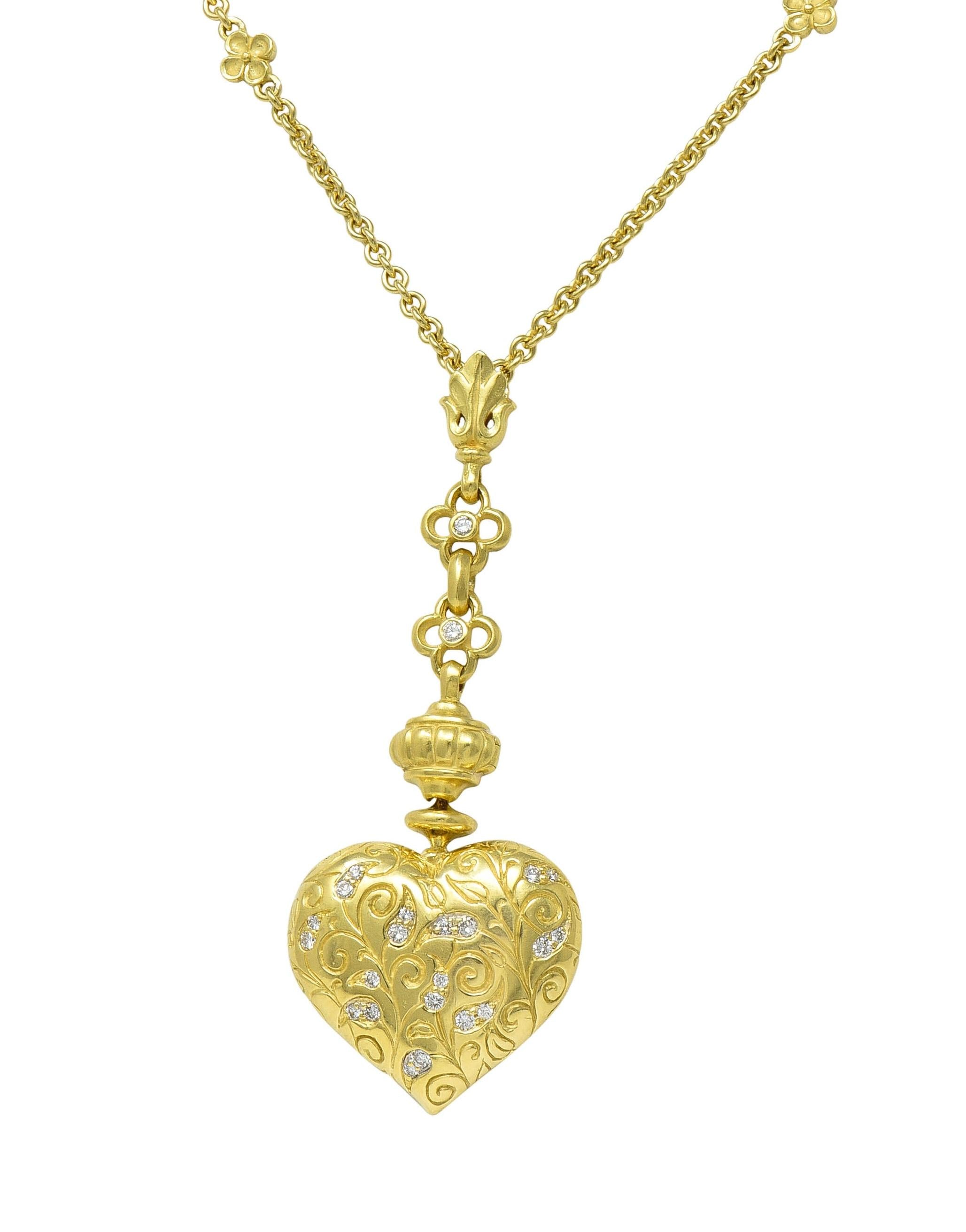 SeidenGang 1990 1.15 CTW Diamond 18K Gold Interchangeable Heart Pendant Necklace