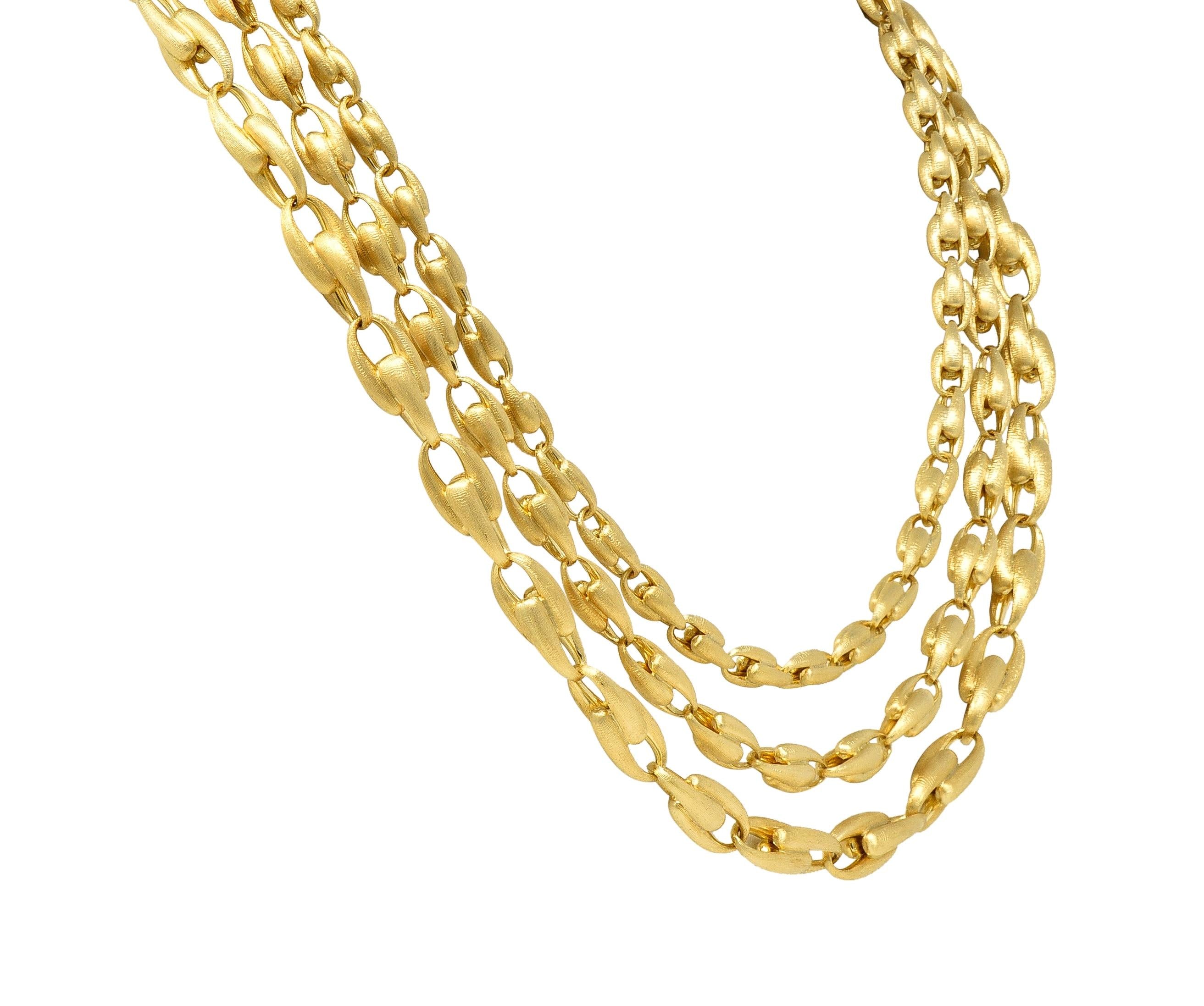 Maro Bicego Brushed 18 Karat Yellow Gold Multi-Strand U Link Lucia Necklace