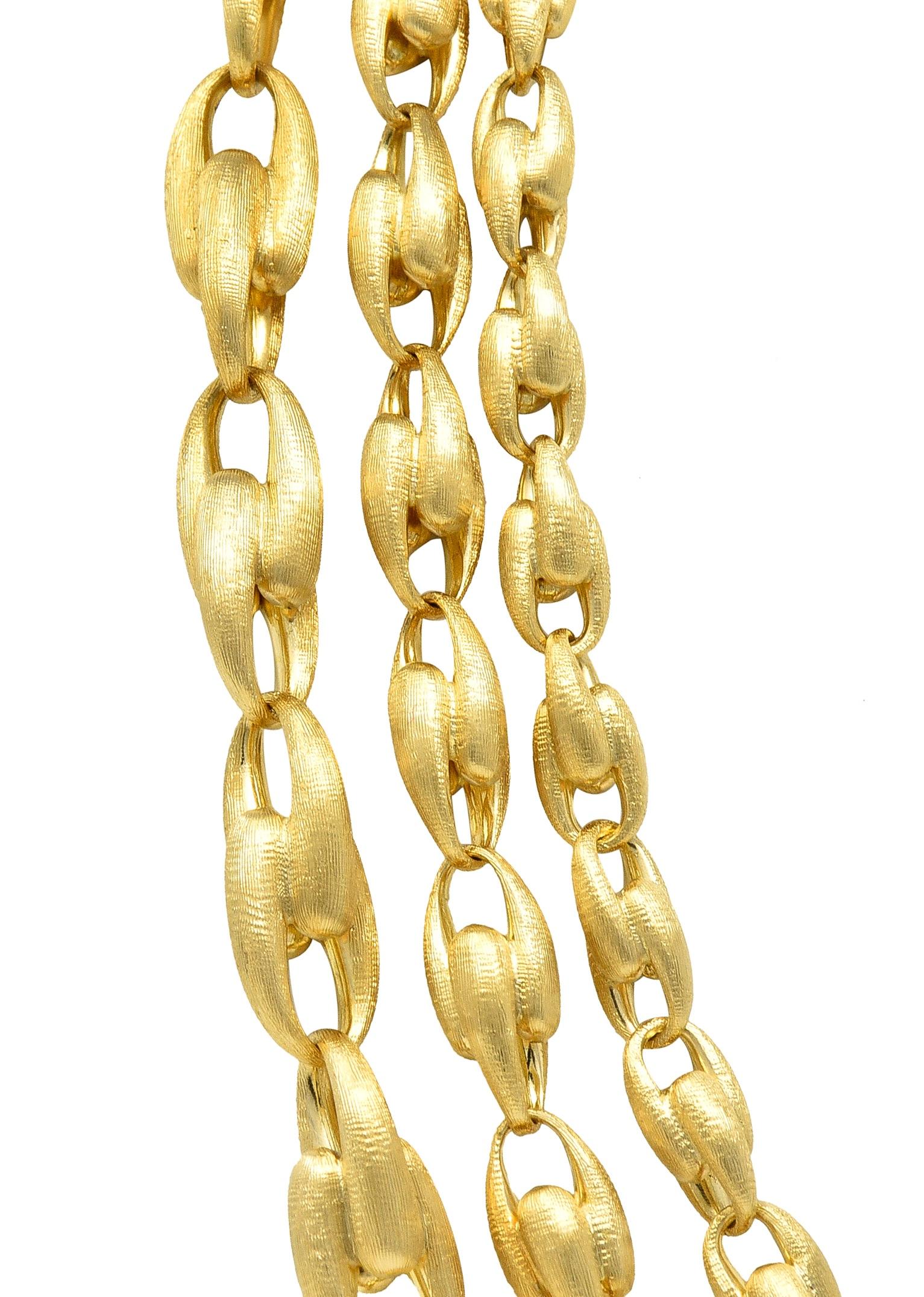 Maro Bicego Brushed 18 Karat Yellow Gold Multi-Strand U Link Lucia Necklace