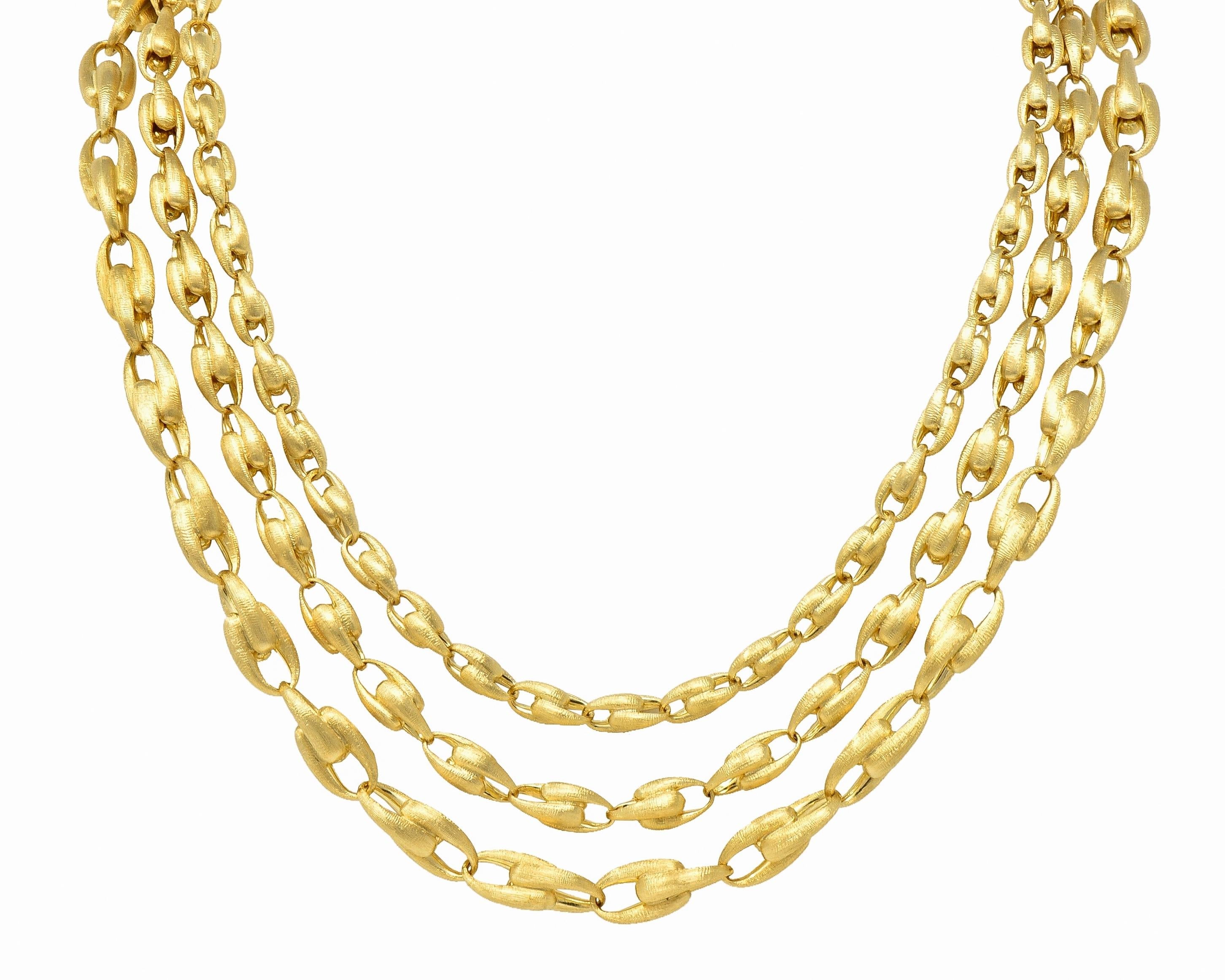 Maro Bicego Brushed 18 Karat Yellow Gold Multi-Strand U Link Lucia Necklace