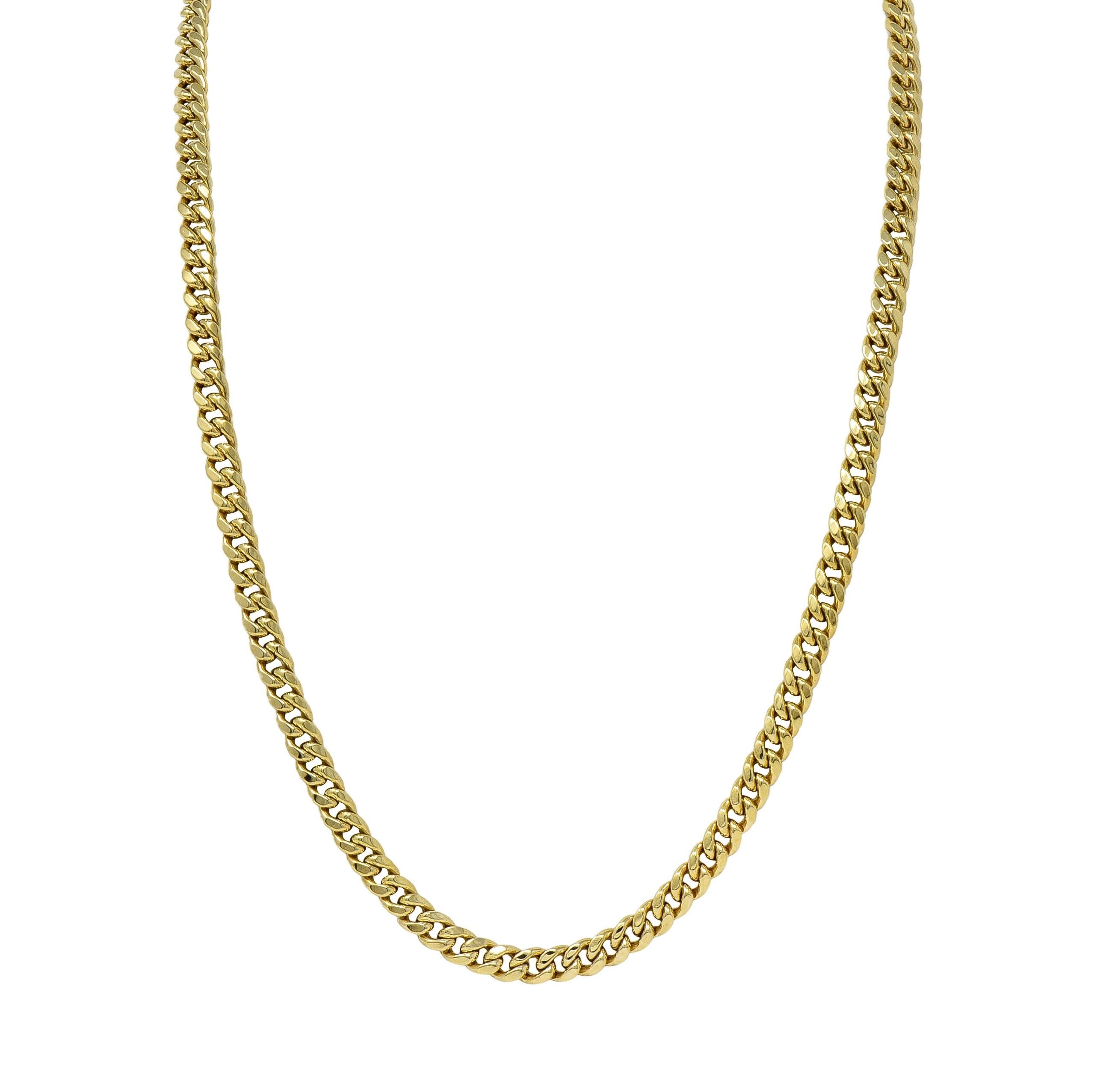 1970's 14 Karat Yellow Gold Vintage Curb Link Unisex Chain Necklace