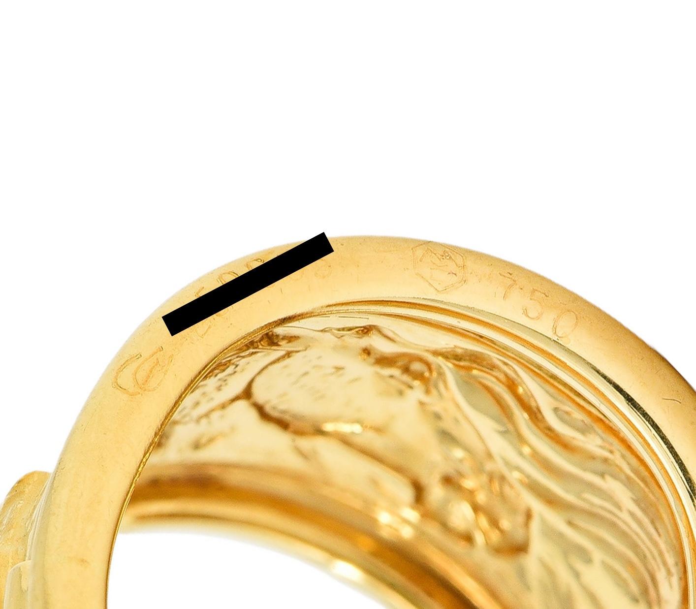 Carrera Y Carrera 1980's 18 Karat Yellow Gold Ecuestre Horse Vintage Band Ring