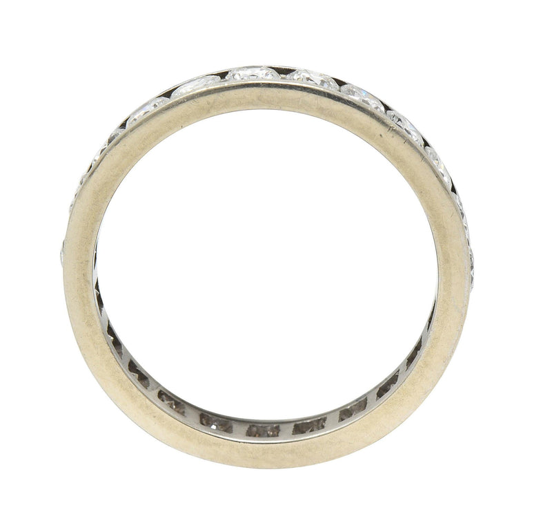 Contemporary 1.61 CTW Diamond 14 Karat White Gold Eternity Wedding Band Ring
