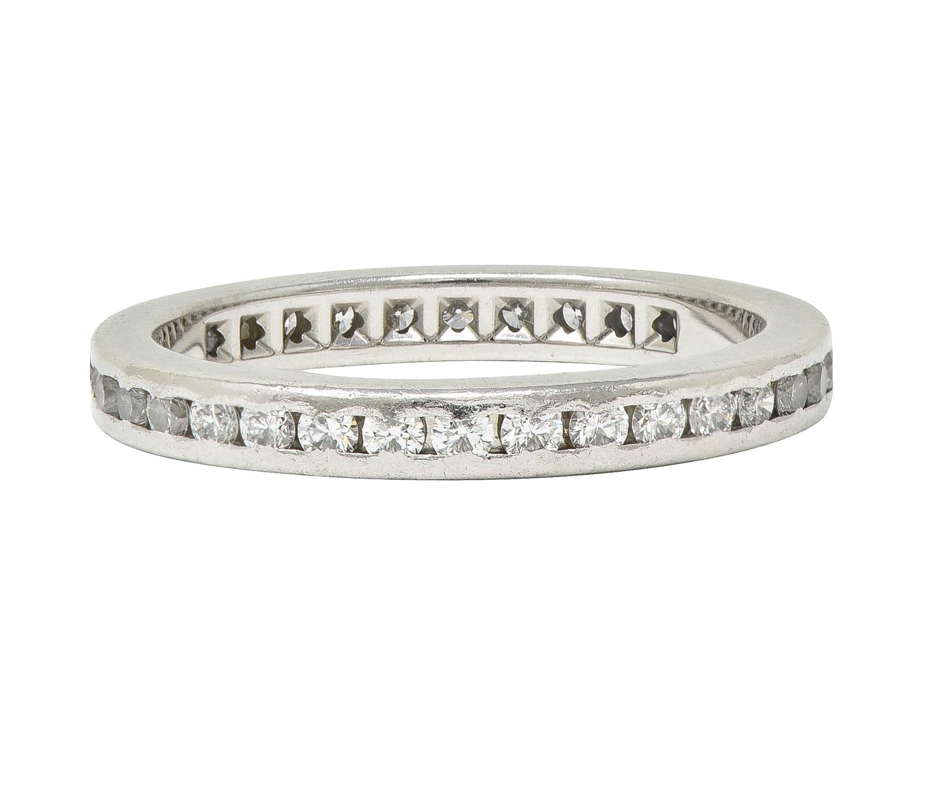 Tiffany & Co. 1.02 CTW Diamond Platinum Vintage Eternity Channel Band Ring